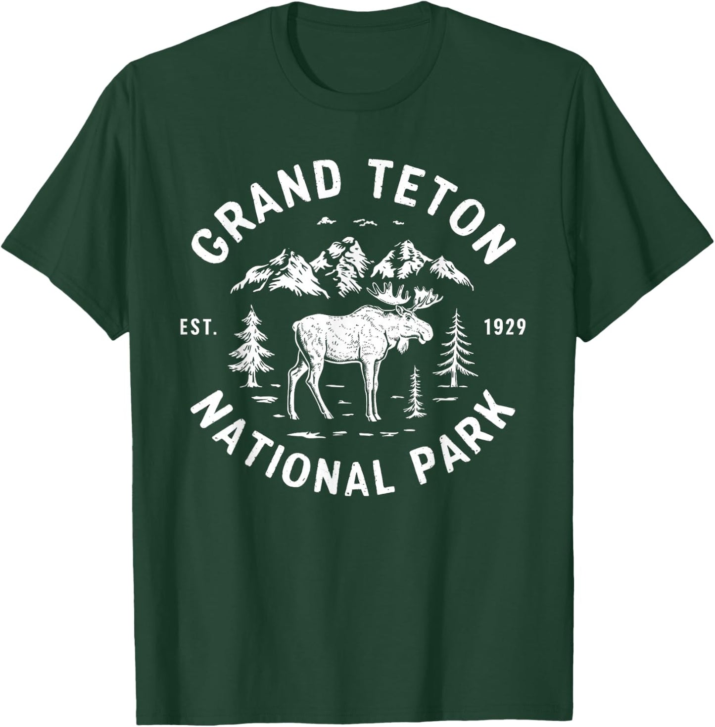 Grand Teton National Park Moose Vacation Outdoor and Hiking T-Shirt - T-Shirt | Forest