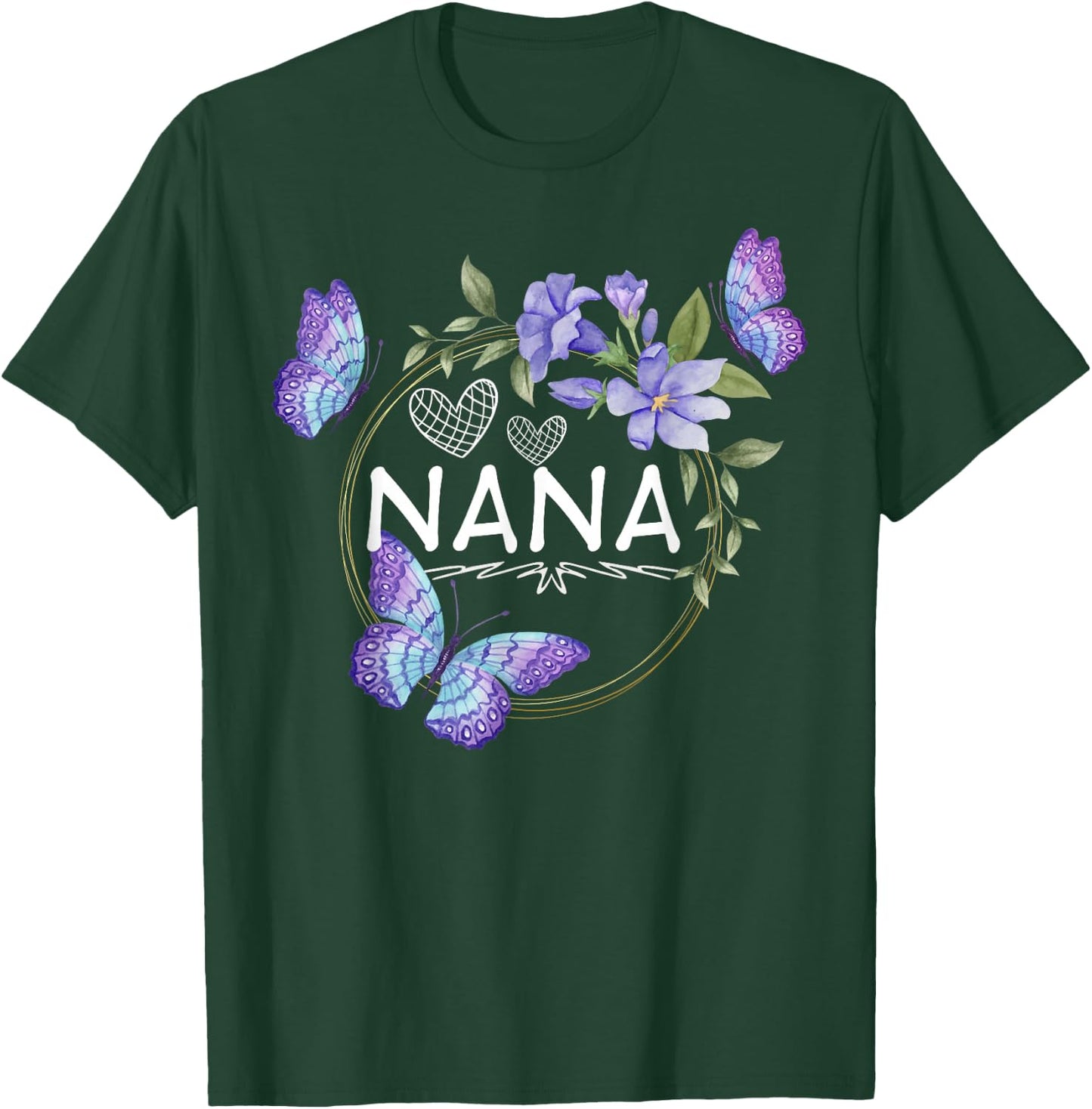 Nana shirt with butterflies Mother's Day T-Shirt - T-Shirt | Forest