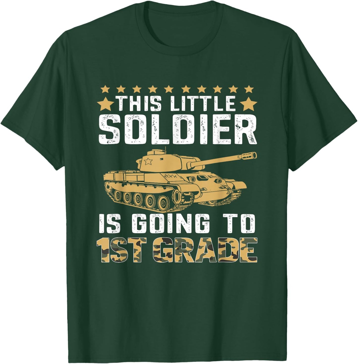 Military Army Camo Tanks First Grade Back To School Boys Kid T-Shirt - T-Shirt | Forest