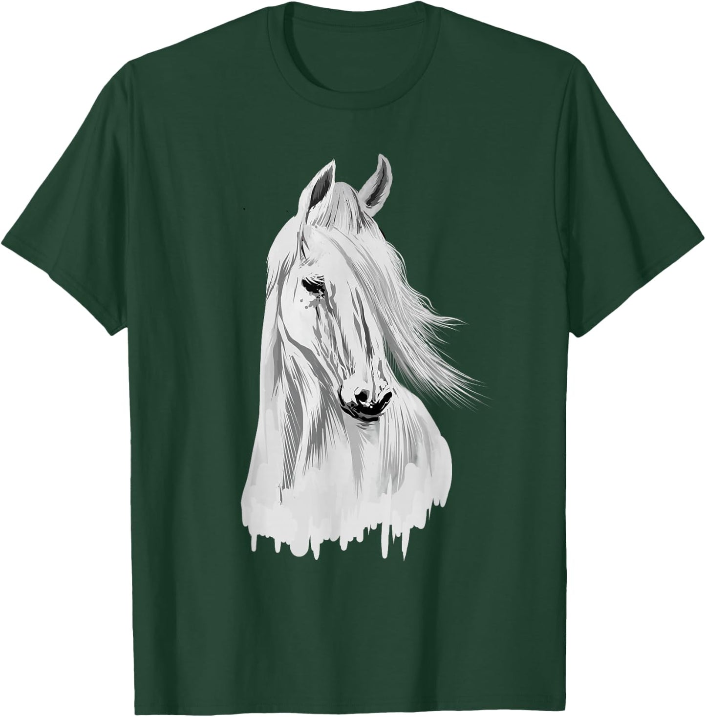 Horse Head Funny Equestrian Animal Lover Gift Men Women Kids T-Shirt - T-Shirt | Forest
