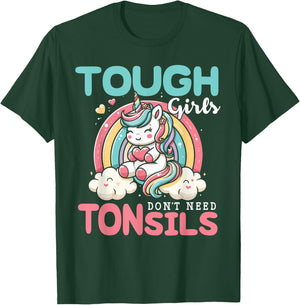 Tonsil Surgery Recovery Shirt Girls Unicorn Tonsil Removal T-Shirt - T-Shirt | Forest