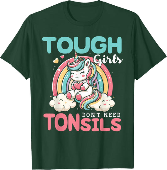 Tonsil Surgery Recovery Shirt Girls Unicorn Tonsil Removal T-Shirt - T-Shirt | Forest