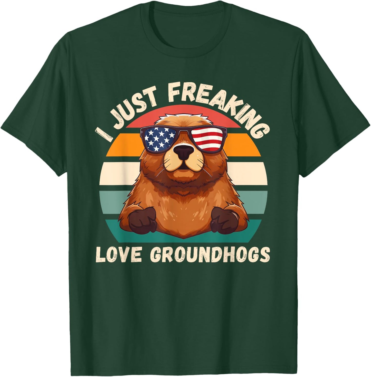 Retro Groundhogs I Just Freaking Love Groundhogs Lover T-Shirt - T-Shirt | Forest
