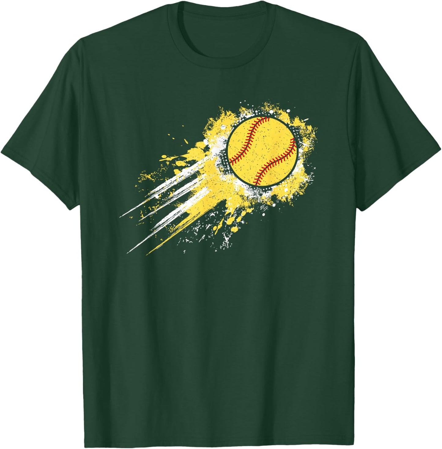 Softball Player Vintage Softball Lover Men Boys Kids T-Shirt - T-Shirt | Forest