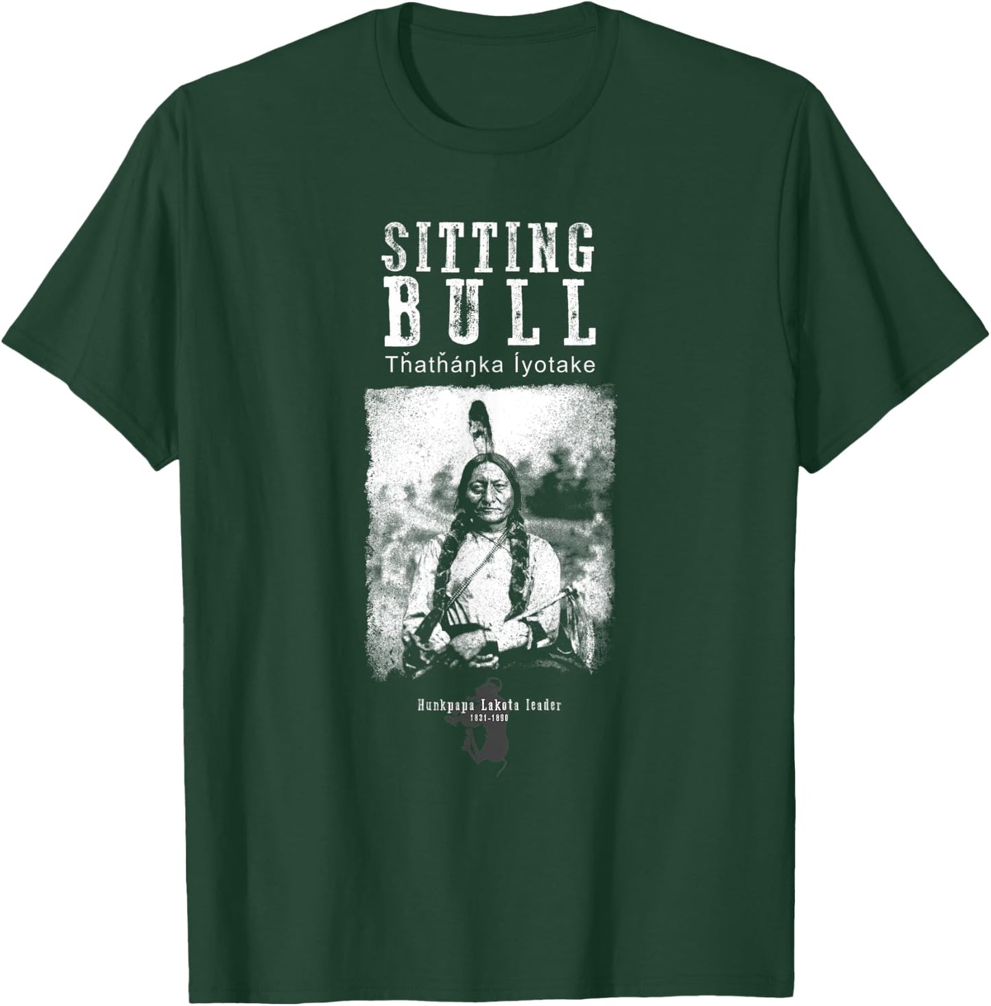 Sitting Bull USA-Sitting Bull - Lakota Chief - Siu - Native American - Indian - History T-Shirt - T-Shirt | Forest