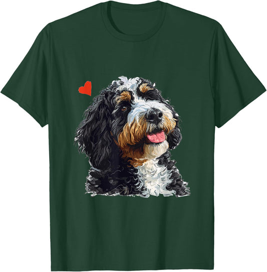 Bernedoodle Dog Breed Pet Cute Bernedoodle Graphic Women Kids T-Shirt - T-Shirt | Forest