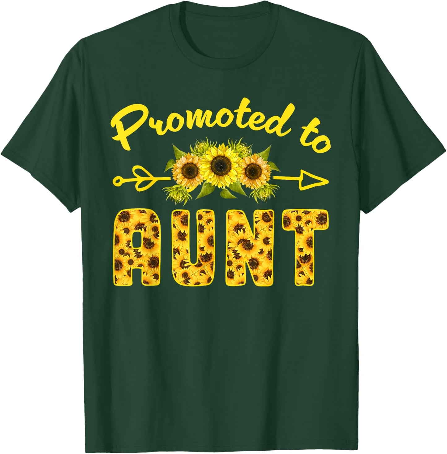 Promoted To Aunt 2025, Sunflower Pregnancy Announcement Aunt T-Shirt - T-Shirt | Forest