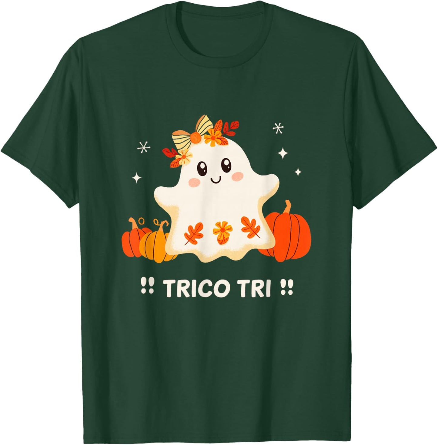 Trico Tri Cute Halloween Spooky Mexican Ghost Spanglish T-Shirt - T-Shirt | Forest