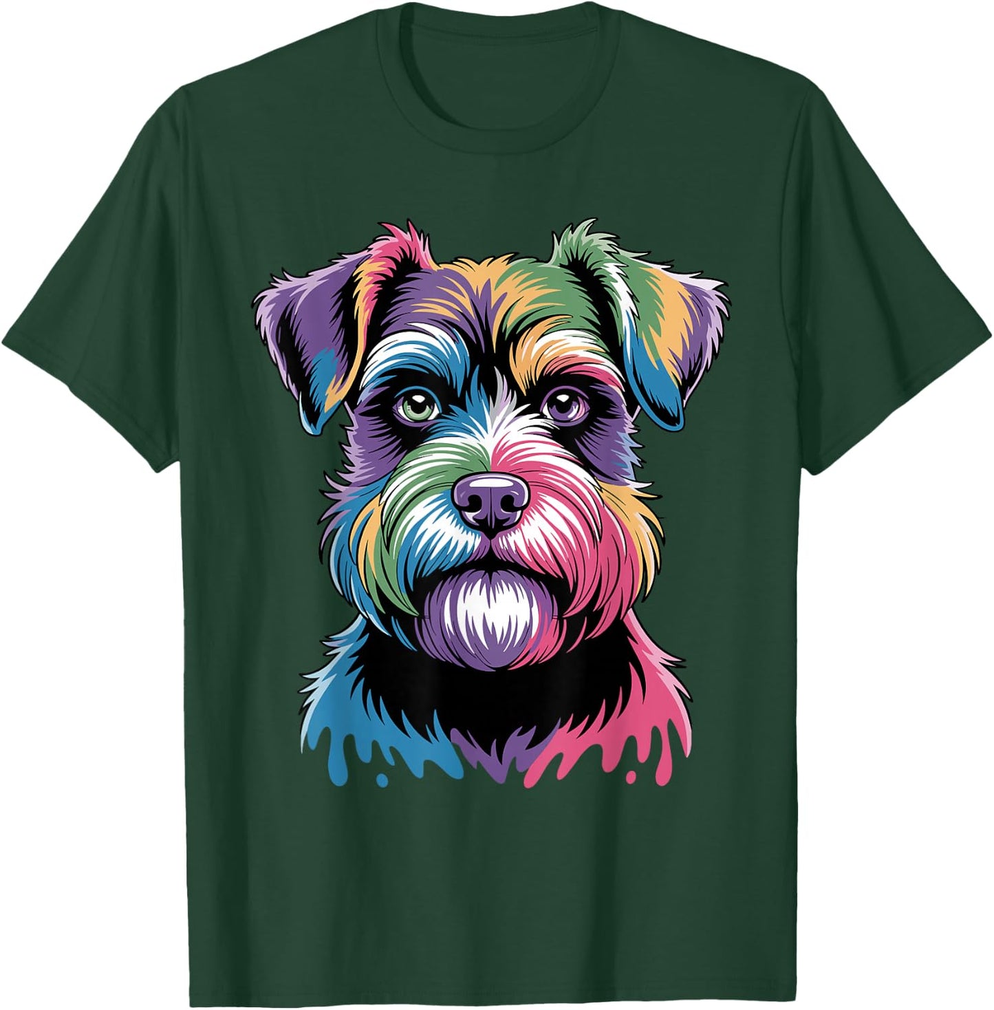 Cool Schnauzer Art Women Miniature Schnauzer Lover T-Shirt - T-Shirt | Forest