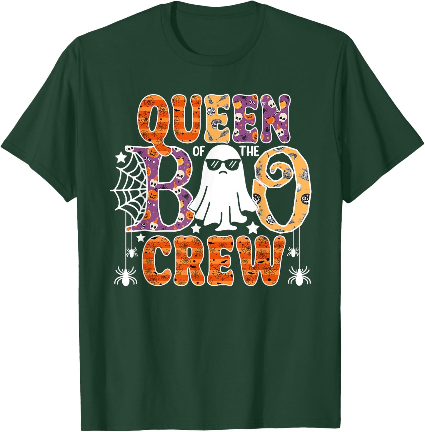 Queen Of The Boo Crew Funny Halloween Family Matching T-Shirt - T-Shirt | Forest