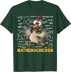 Mathemachicken Funny Chicken Math Teacher Back To School T-Shirt - T-Shirt | Forest