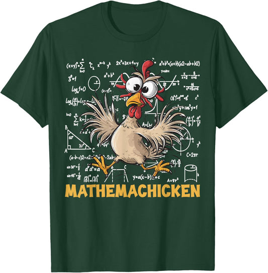Mathemachicken Funny Chicken Math Teacher Back To School T-Shirt - T-Shirt | Forest