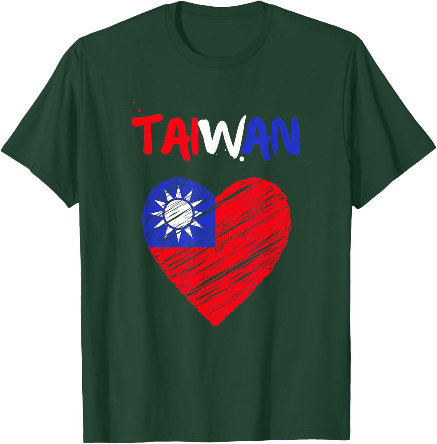Taiwan Flag Holiday Taiwan Heart Taiwanese Flag T-Shirt - T-Shirt | Forest