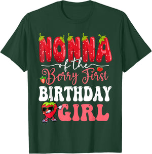 Nonna of Berry First Birthday Girl Sweet One Strawberry T-Shirt - T-Shirt | Forest