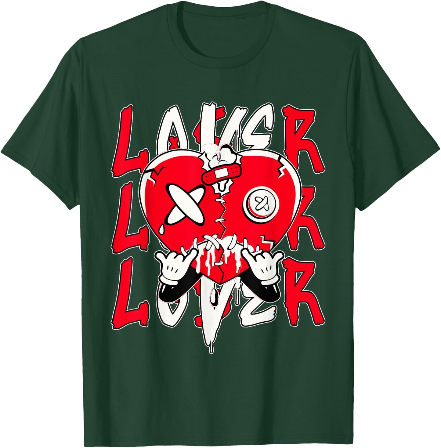Red Loser Lover Drip Heart Matching Women T-Shirt - T-Shirt | Forest
