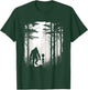 Funny Bigfoot Alien Holding Hands Foggy Forest Walk T-Shirt - T-Shirt | Forest