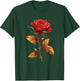 Deep Red Rose Black And Gold Graphic Men Women T-Shirt - T-Shirt | Forest
