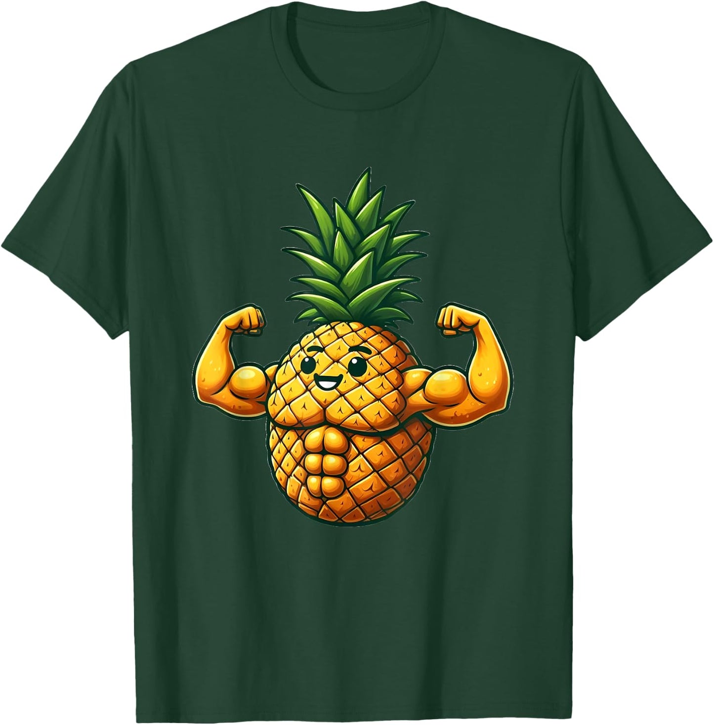 Funny Muscular Pineapple with Abs T-Shirt - T-Shirt | Forest