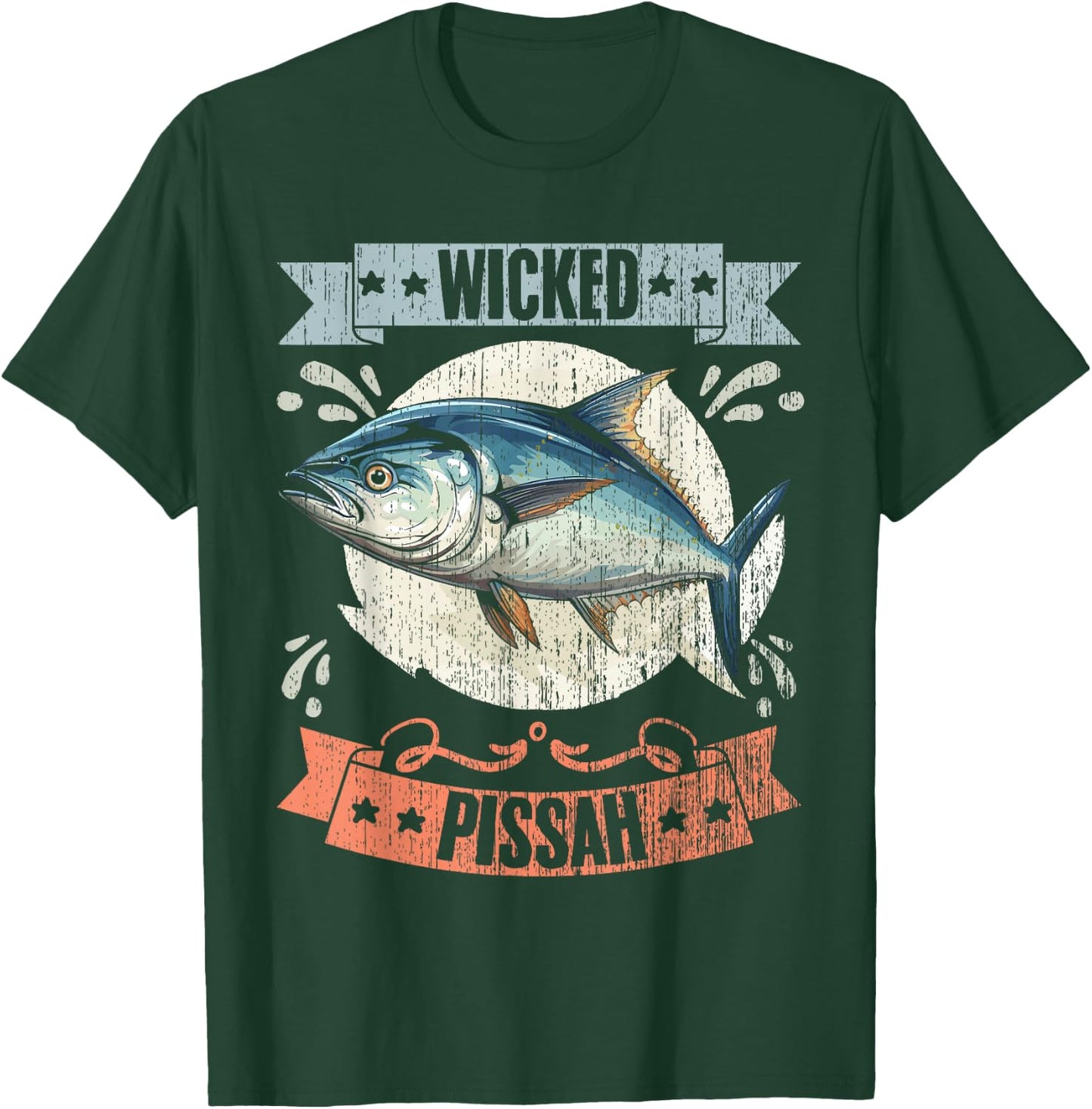 Wicked Pissah Retro Tuna Whisperer Tuna Fisherman Tuna Lover T-Shirt - T-Shirt | Forest