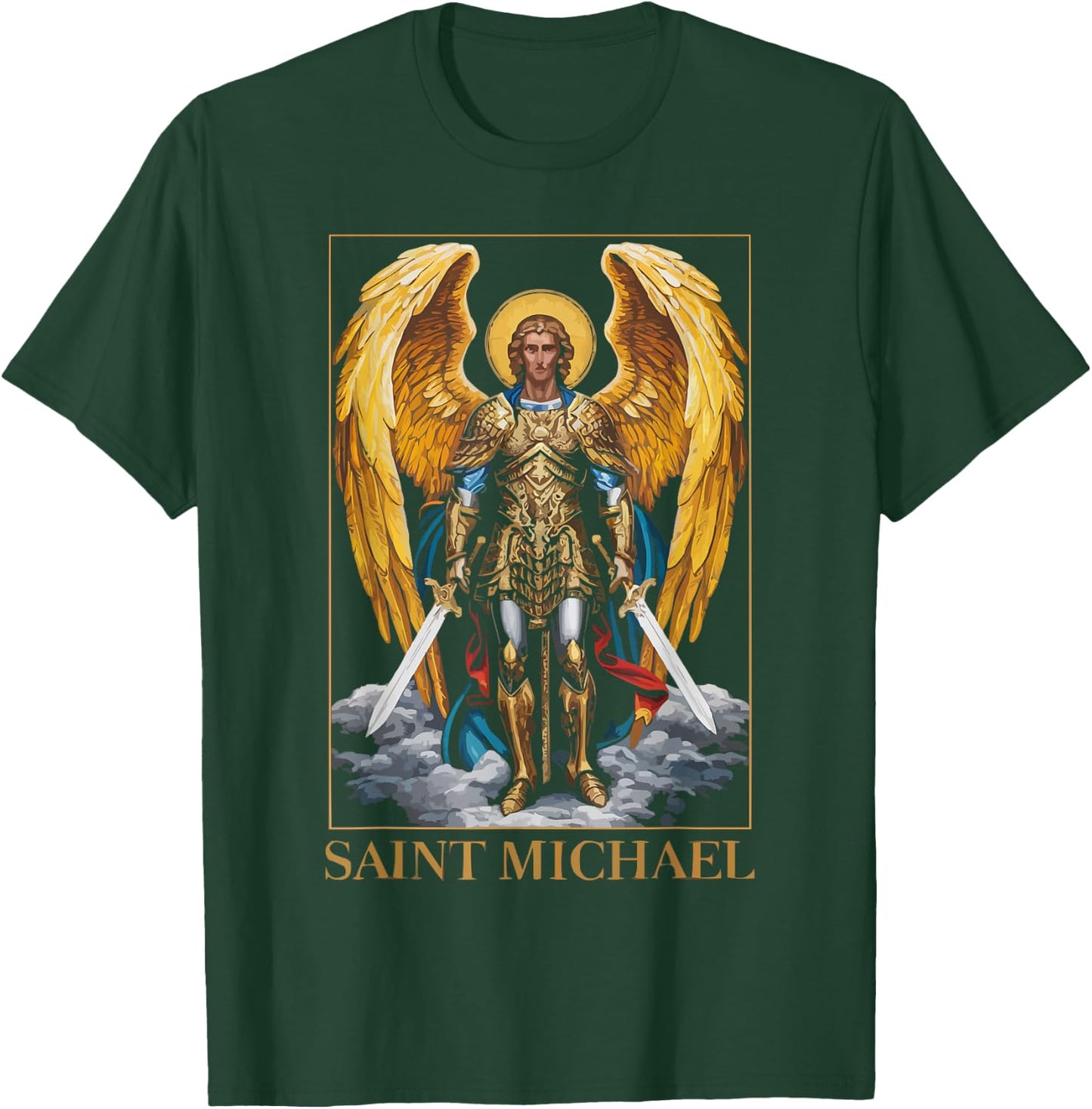 Archangel Catholic Religion Christianity Guardian Angel T-Shirt - T-Shirt | Forest