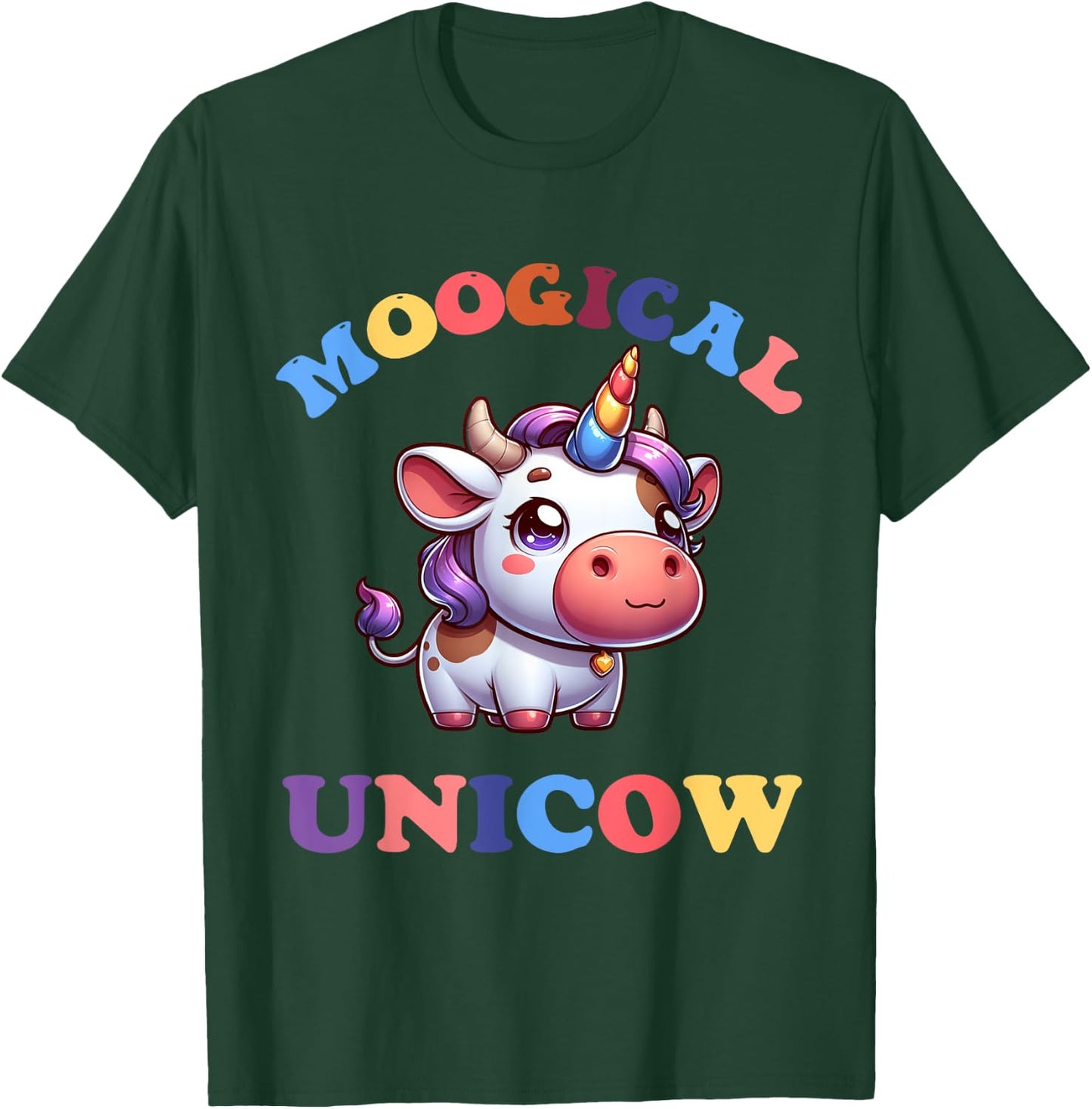 Moogical Unicow Funny Shirts Dairy Farmer Cattle Rancher T-Shirt - T-Shirt | Forest