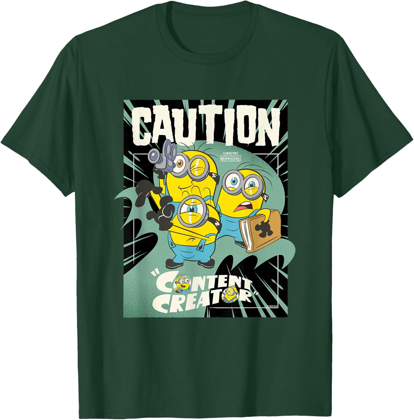 Minions & Monsters Caution Content Creator T-Shirt - T-Shirt | Forest