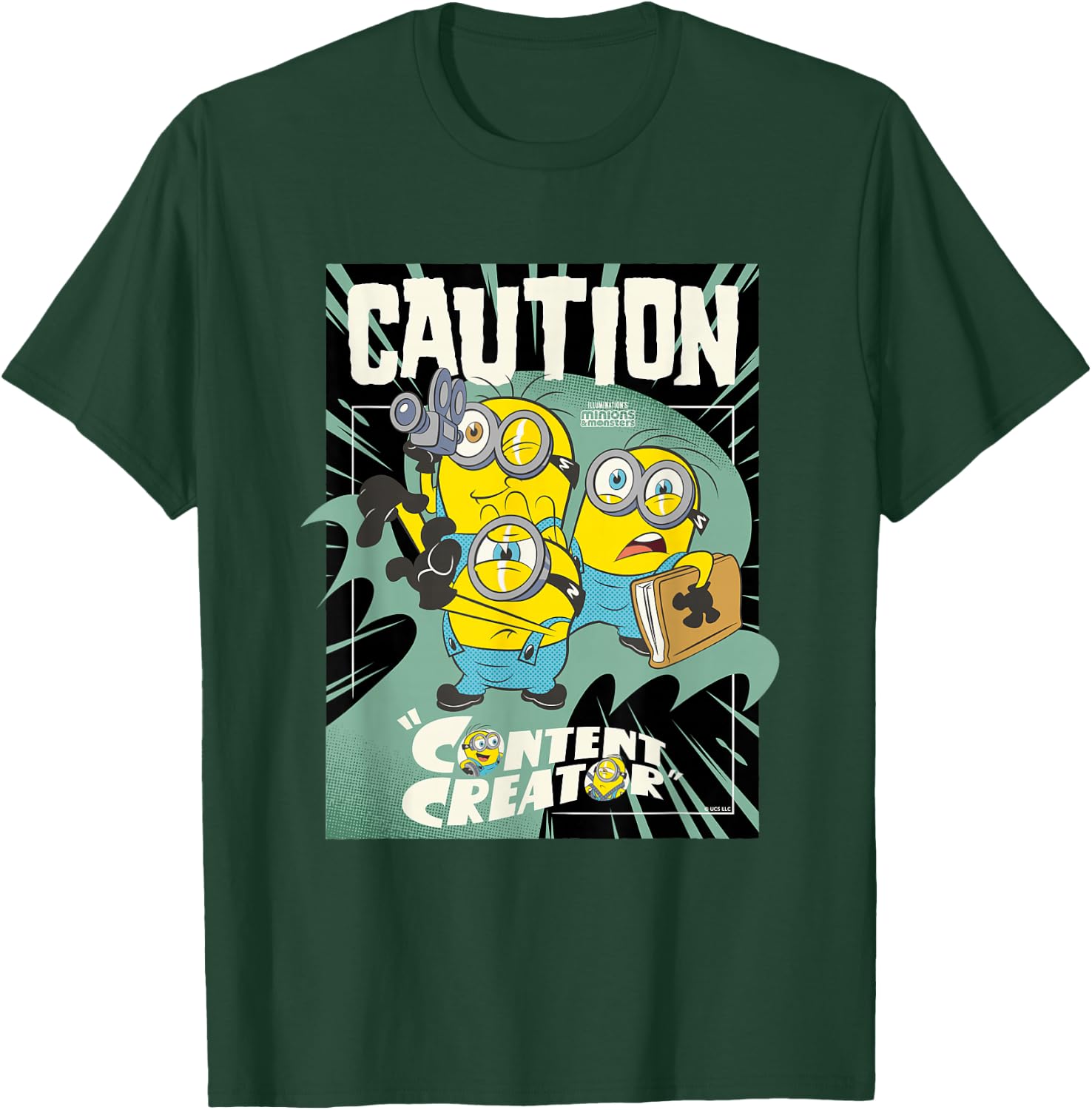 Minions & Monsters Caution Content Creator T-Shirt - T-Shirt | Forest