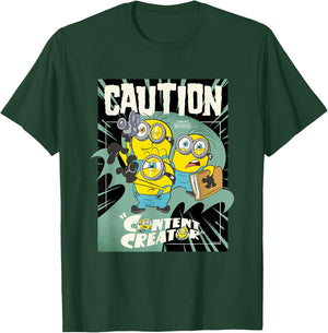 Minions & Monsters Caution Content Creator T-Shirt - T-Shirt | Forest