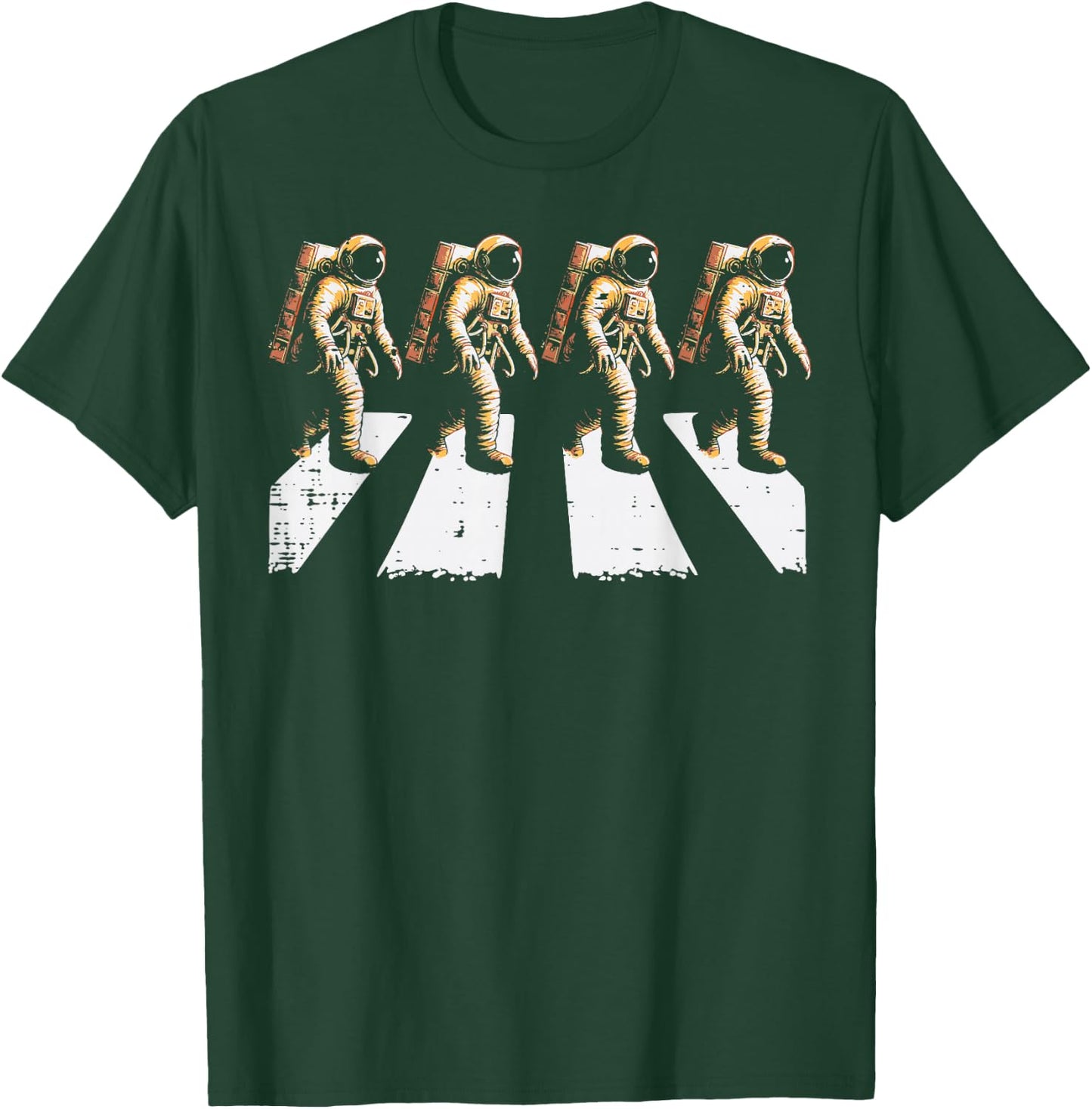 Astronaut Crossing Road Funny Space Crosswalk Men Women Kids T-Shirt - T-Shirt | Forest