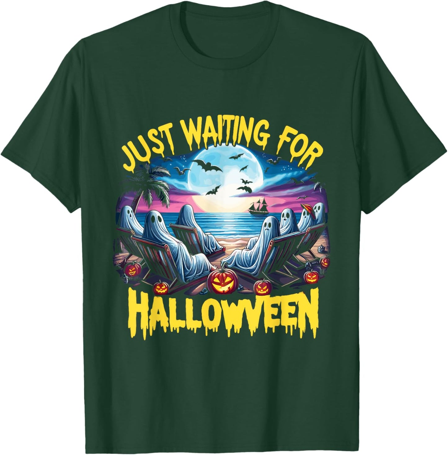 Summerween Beach Spooky Vibe Just Waiting For Halloween T-Shirt - T-Shirt | Forest