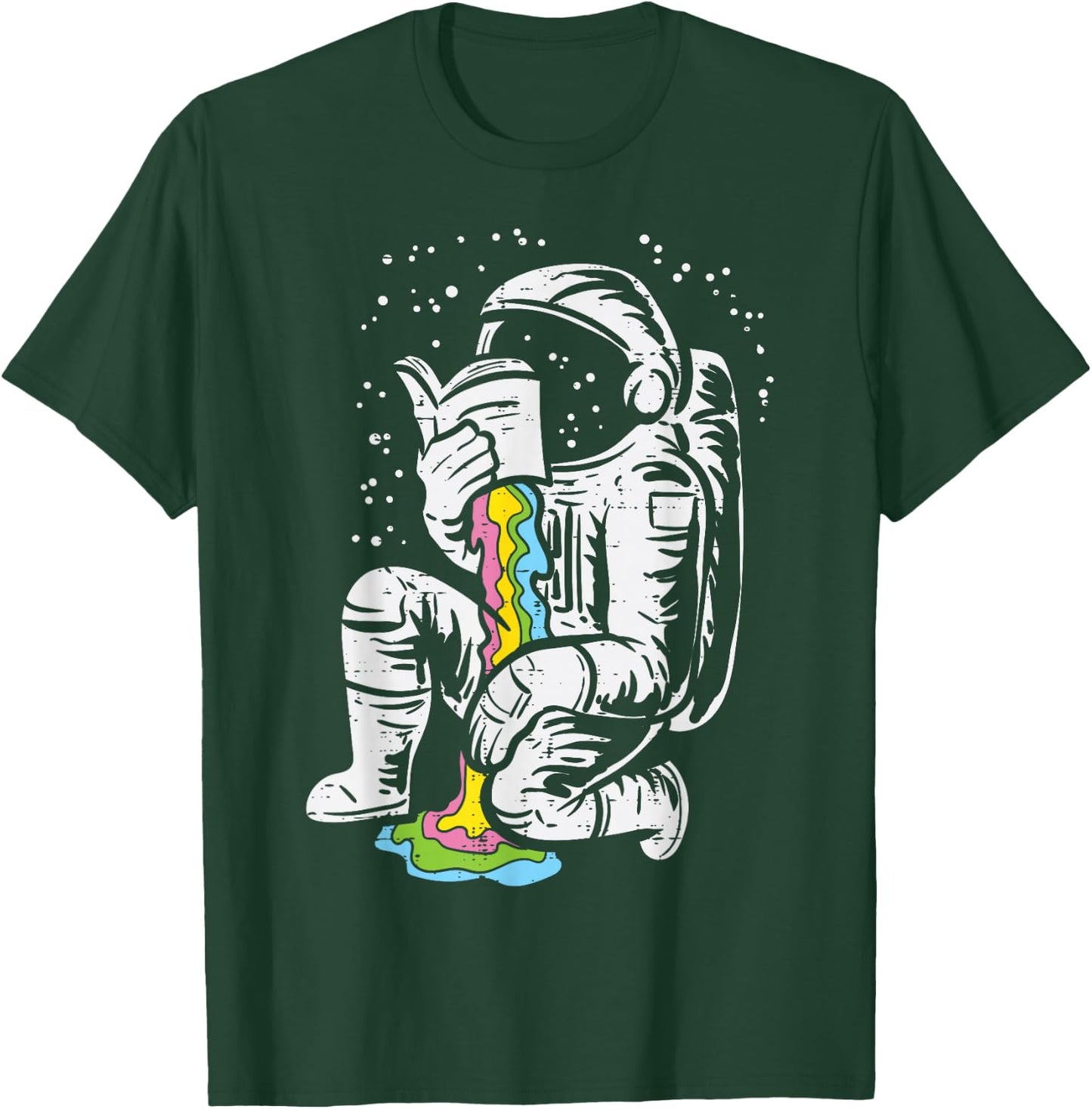 Astronaut Reading Book Space Galaxy Bookworm Men Women Kids T-Shirt - T-Shirt | Forest