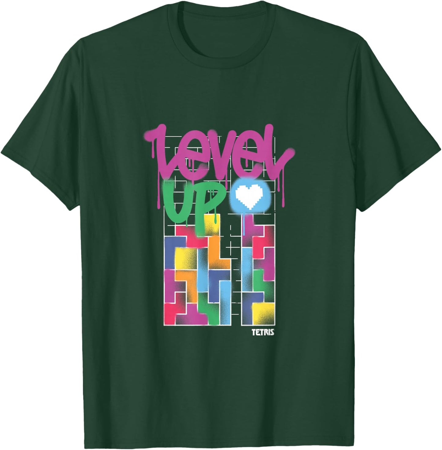 Tetris Level Up T-Shirt - T-Shirt | Forest