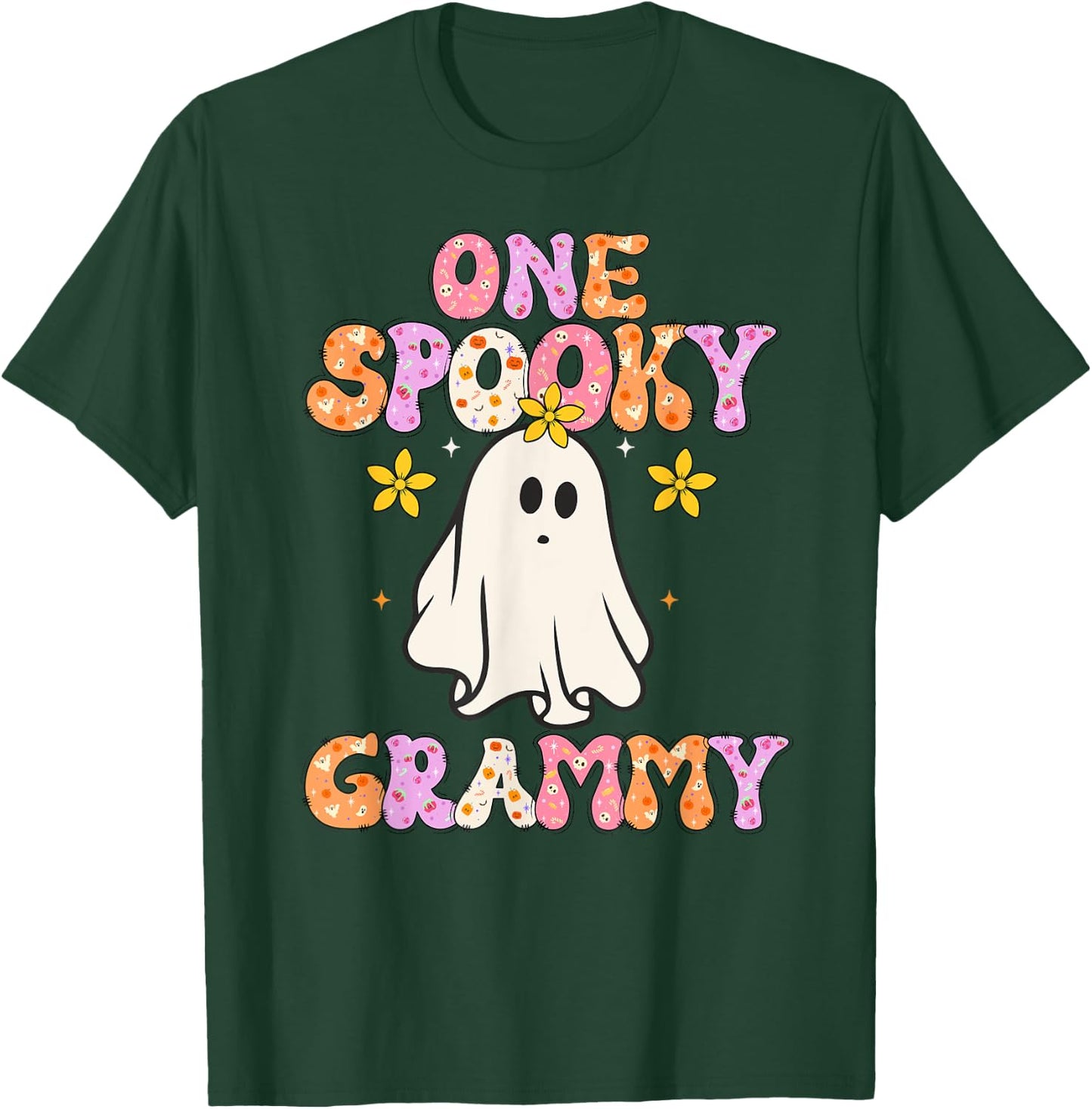 One Spooky Grammy Halloween Grandma Groovy T-Shirt - T-Shirt | Forest