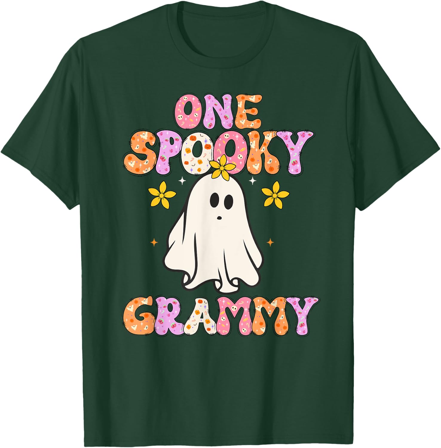 One Spooky Grammy Halloween Grandma Groovy T-Shirt - T-Shirt | Forest