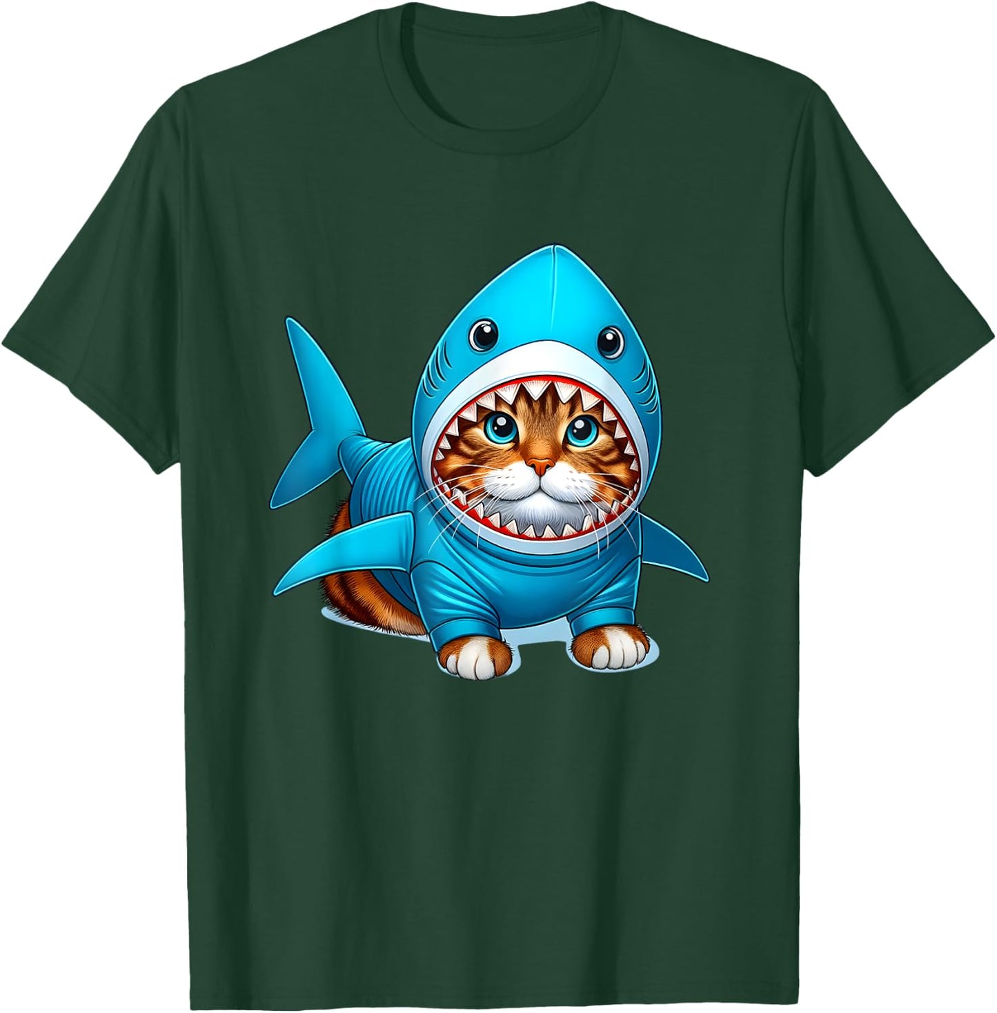 Cat in Shark Costume Women Kids T-Shirt - T-Shirt | Forest