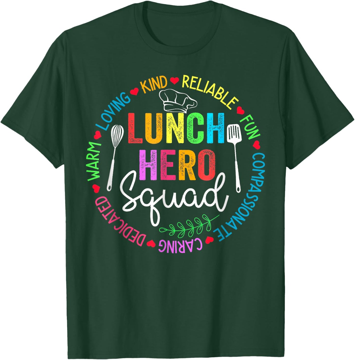 Lunch Hero Squad Funny Lunch Lady School Cafeteria Worker T-Shirt - T-Shirt | Forest