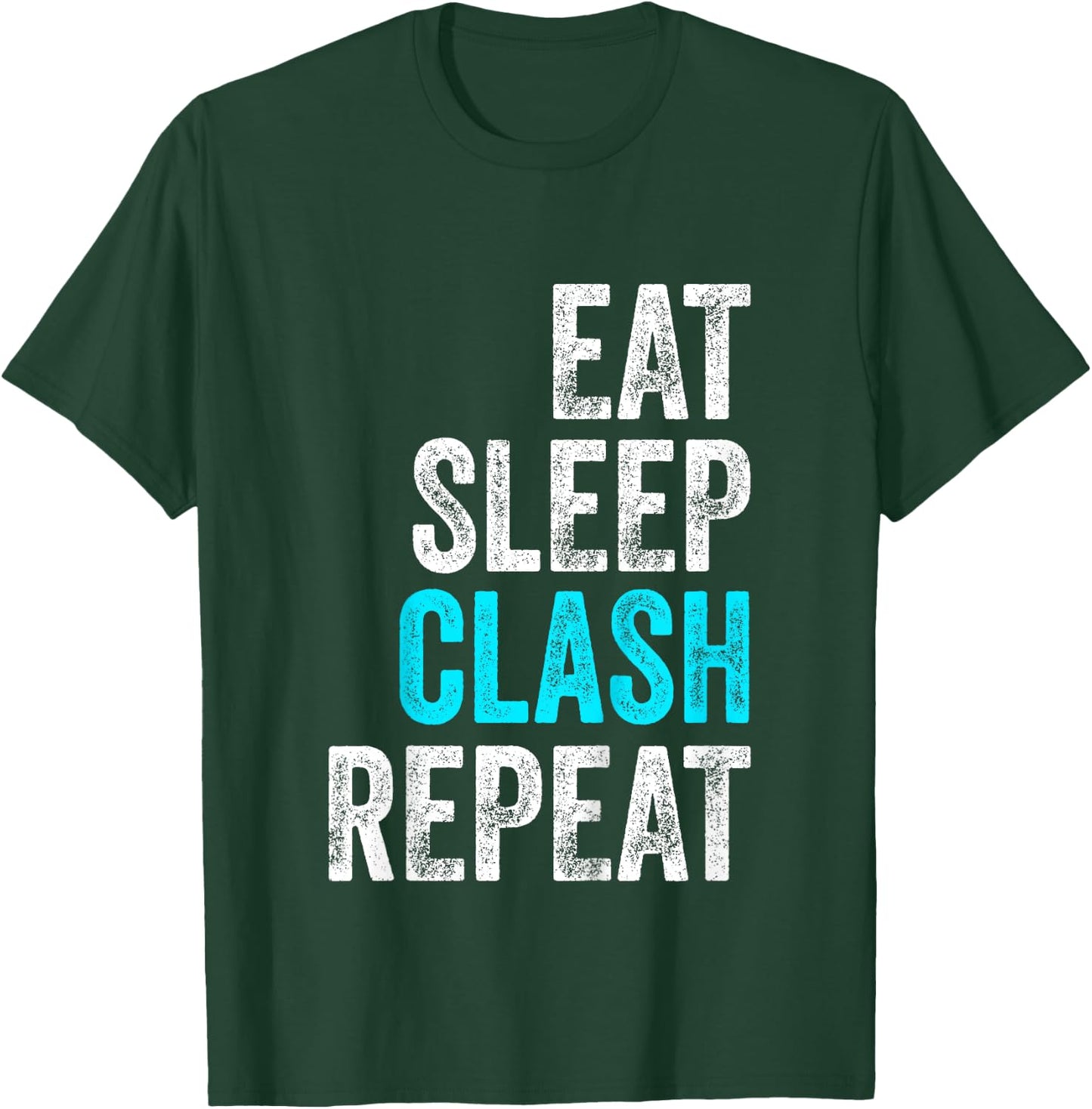 Eat Sleep Clash Repeat Kids Present Child Gamer Boys Girls T-Shirt - T-Shirt | Forest