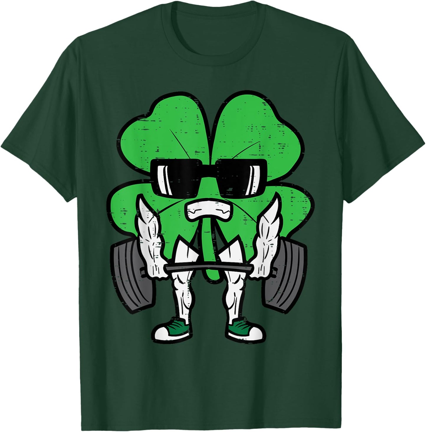 St Patricks Day Weightlift Saint Paddys Gym Men Women Kids T-Shirt - T-Shirt | Forest