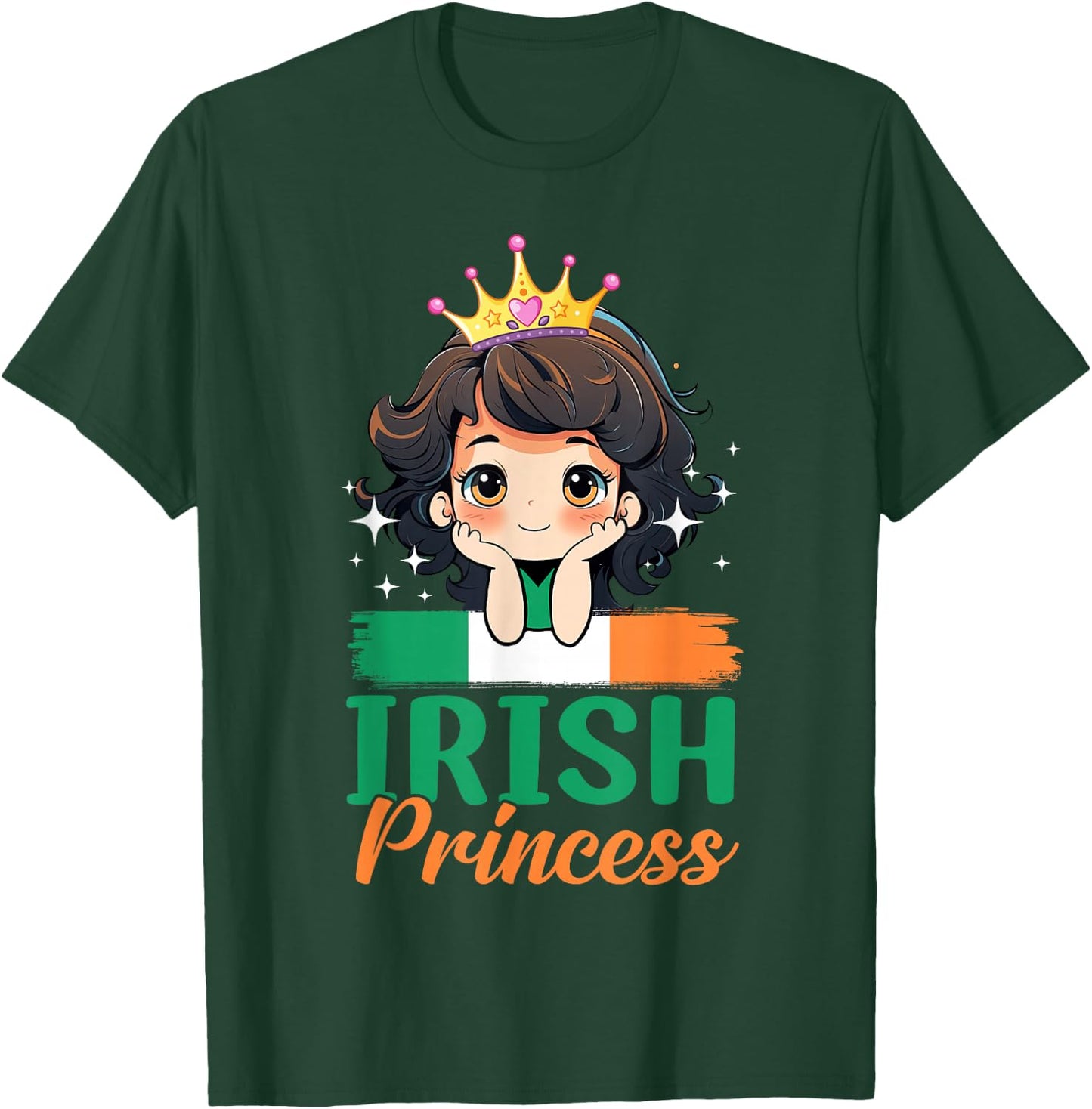 Irish Princess Ireland Girl Cute Irish Flag T-Shirt - T-Shirt | Forest