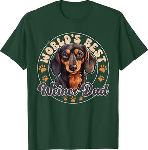Dachshund Dog World's Best Weiner Dad Men Women Girls Kids T-Shirt - T-Shirt | Forest
