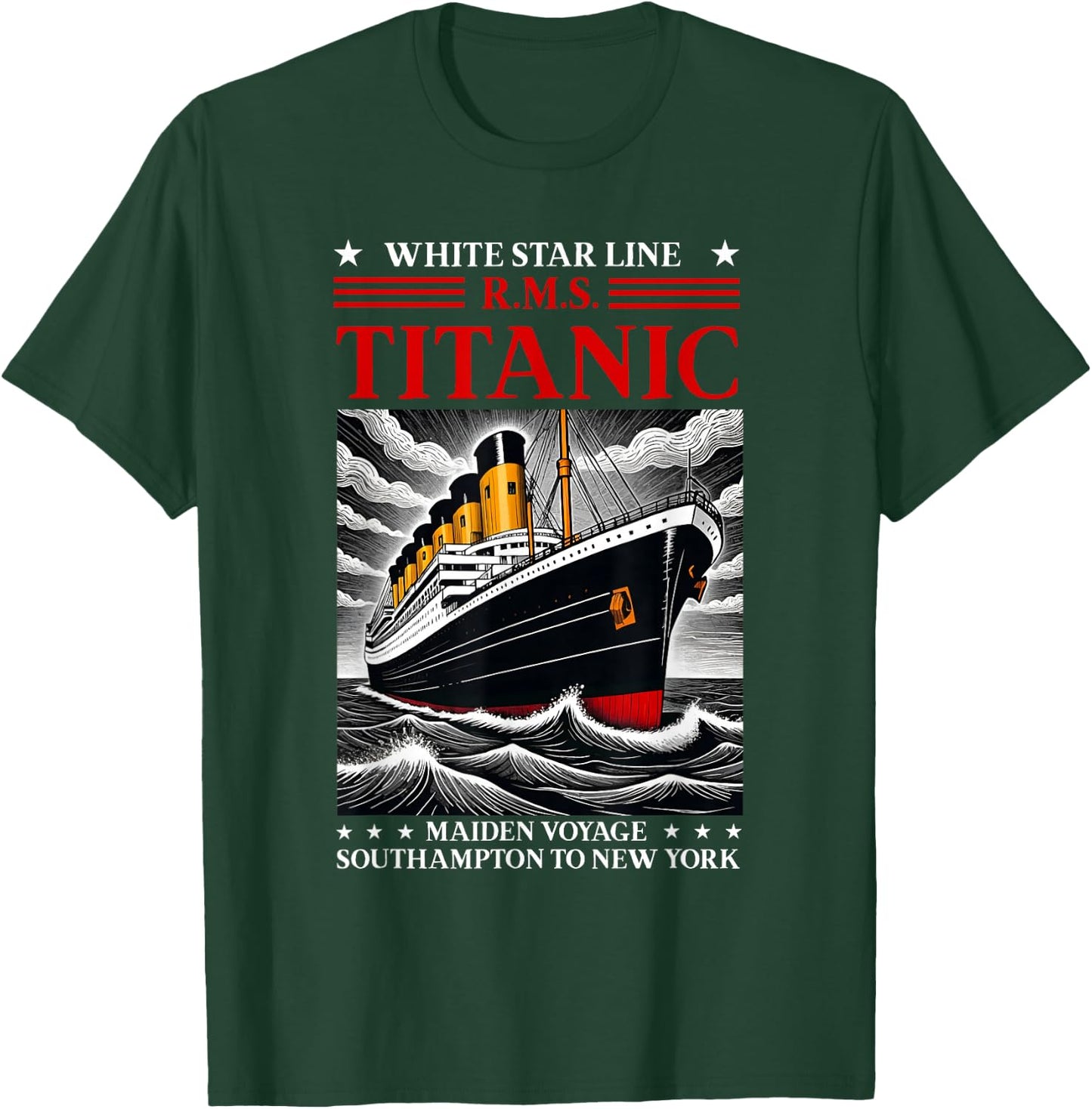 Titanic White Star Line RMS Ship Boat Stuff Boys Kids Men T-Shirt - T-Shirt | Forest