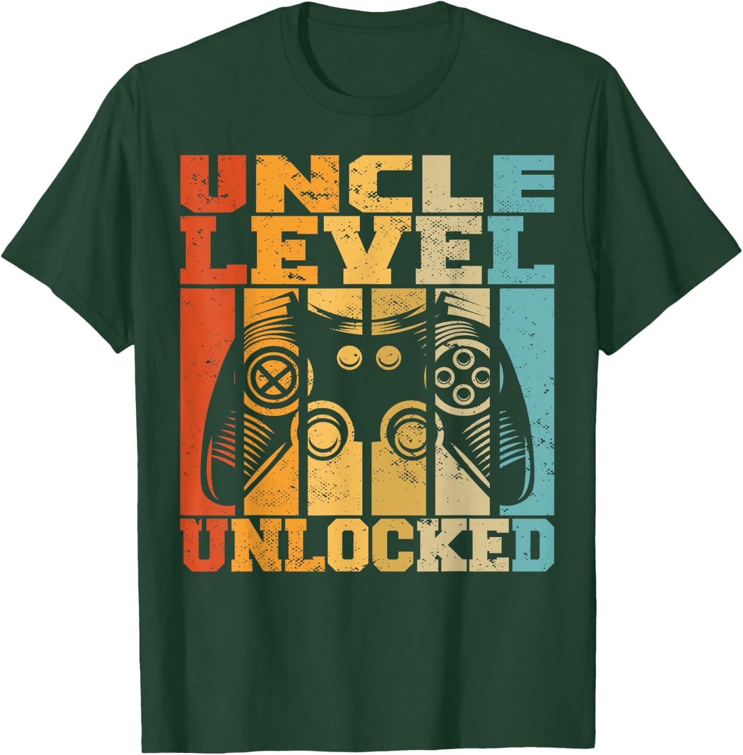 Uncle Level Unlocked Baby Announcement Uncle Gamer T-Shirt - T-Shirt | Forest
