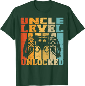 Uncle Level Unlocked Baby Announcement Uncle Gamer T-Shirt - T-Shirt | Forest