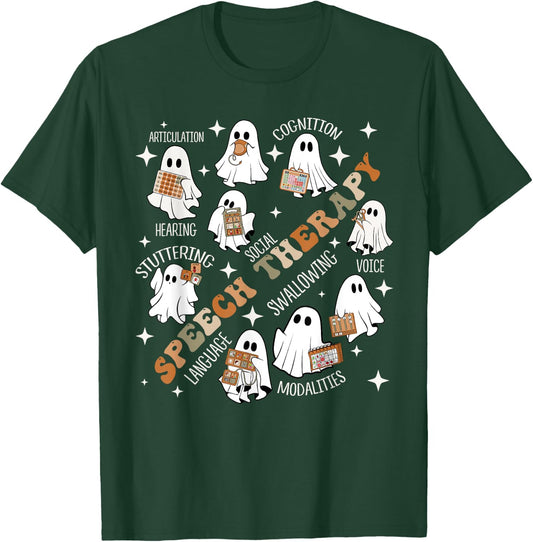 Speech Therapy Halloween Shirt SLP Halloween Spooky T-Shirt - T-Shirt | Forest