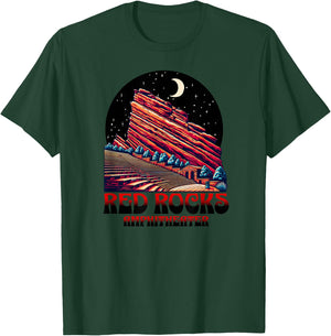 Red Rocks Amphitheater & the Moon - Morrison Colorado T-Shirt - T-Shirt | Forest