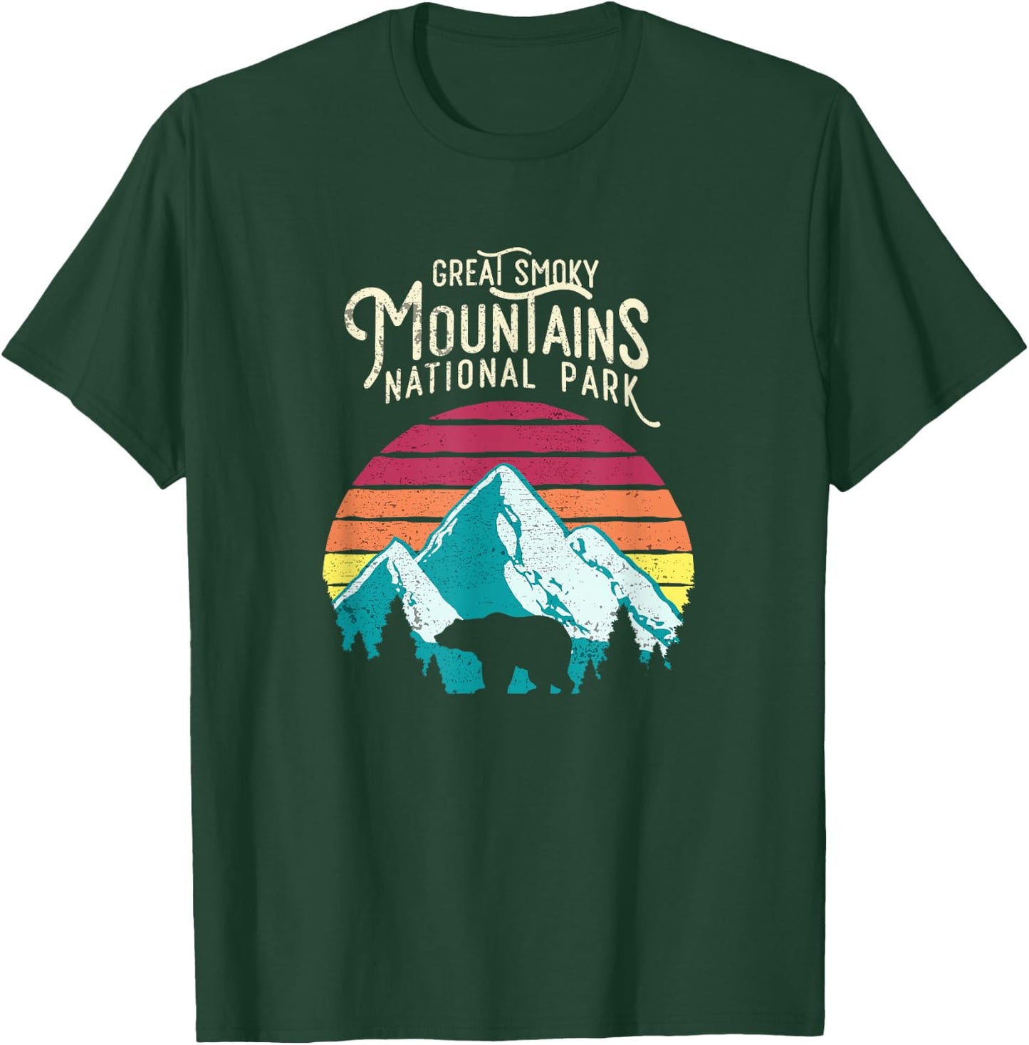 Vintage Great Smoky Mountains National Park Bear T Shirt T-Shirt - T-Shirt | Forest