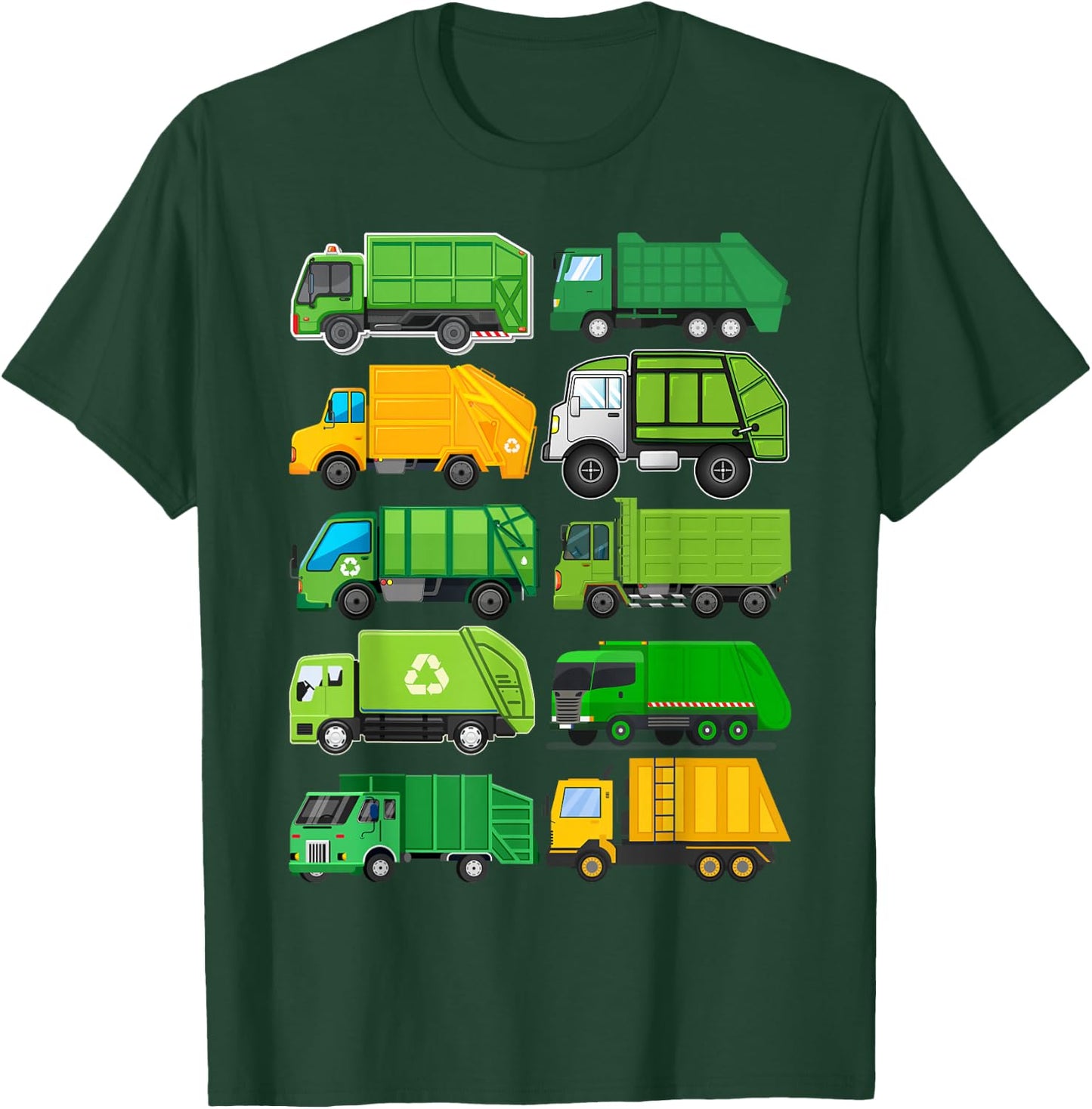 Recycling Trash Garbage Truck Kids Birthday Gifts Earth Day T-Shirt - T-Shirt | Forest