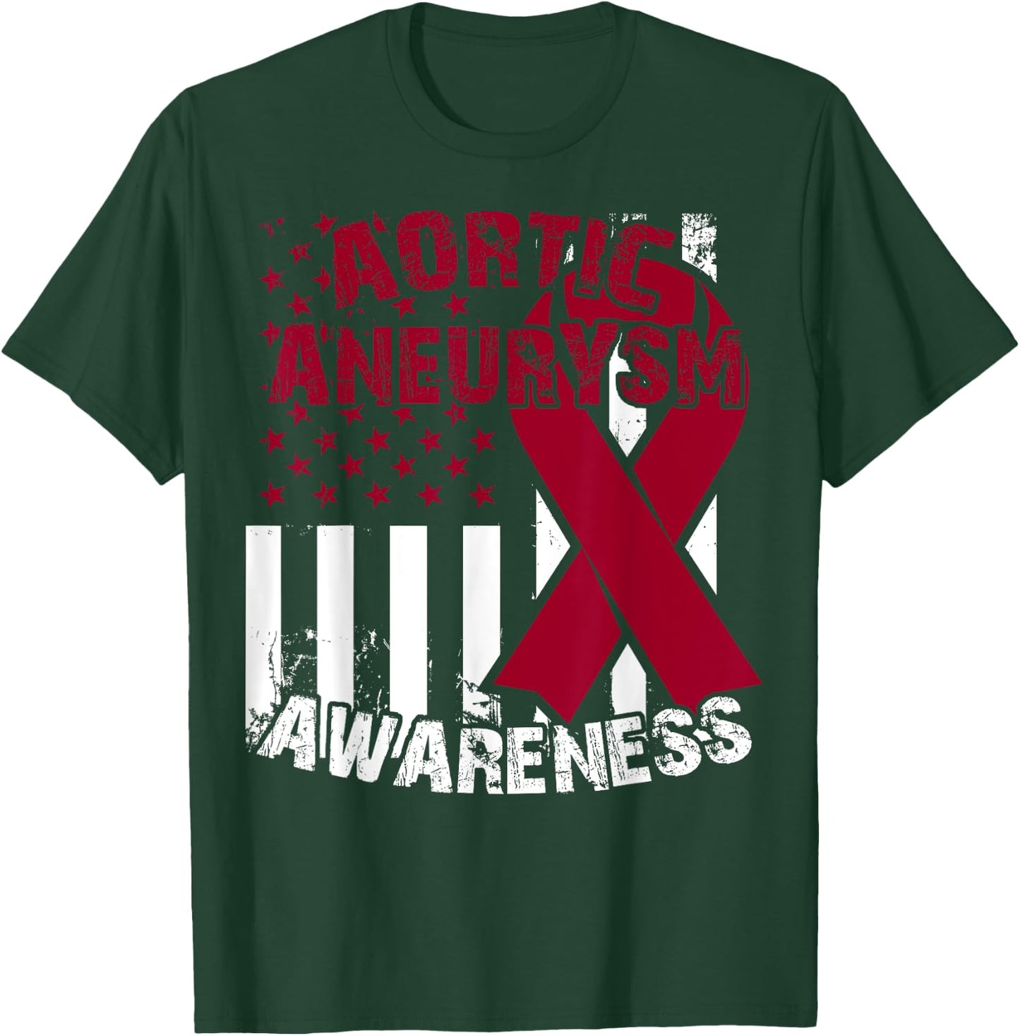 Burgundy Awareness Ribbon - Aortic Aneurysm T Shirt T-Shirt - T-Shirt | Forest
