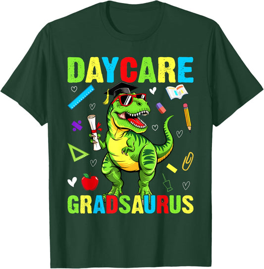 Daycare Gradsaurus Dinosaur Baby Boy Daycare Graduation T-Shirt - T-Shirt | Forest