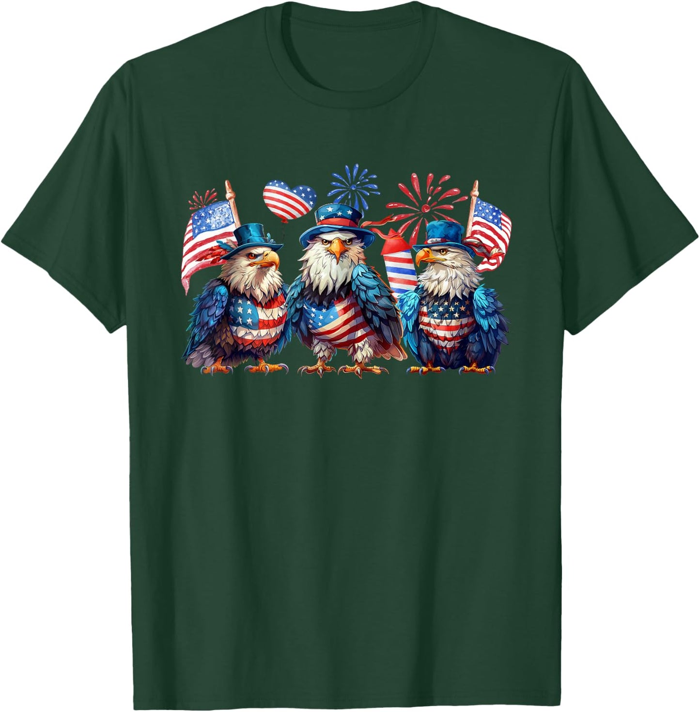 Funny 4th Of July Eagle Patriotic USA American Flag T-Shirt - T-Shirt | Forest